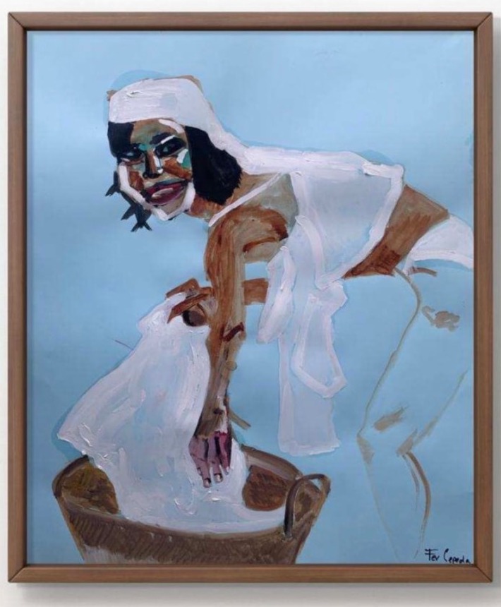 Lavandera — Óleo sobre cartulina